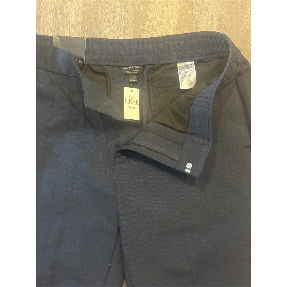 Banana Republic Pants Mens 34x32 Blue Mason Athletic Tapered Elastic Waist NWT